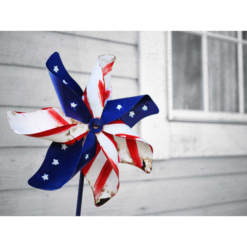 Old Patriotic Pinwheel - impression sur toile tendue, H 18 po x l 24 po