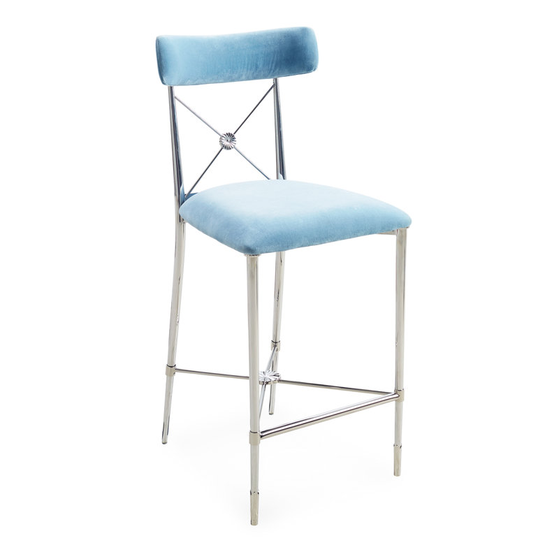 Rider Counter Stool, Nickel, Rialto Sky