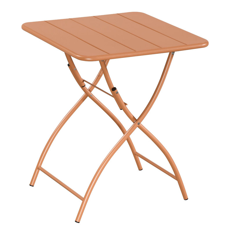 Rimini Patio Dining Set with Folding Metal Table & Armchairs, Terracotta