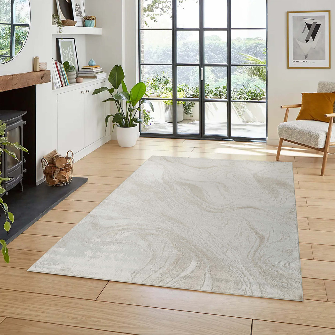 Perla Modern Abstract Living Room Area Rug Soft Metallic Sheen Contemporary Jute Backing Carpet Bedroom Abstract Linear Hallway Runner Resin-Beige 60x