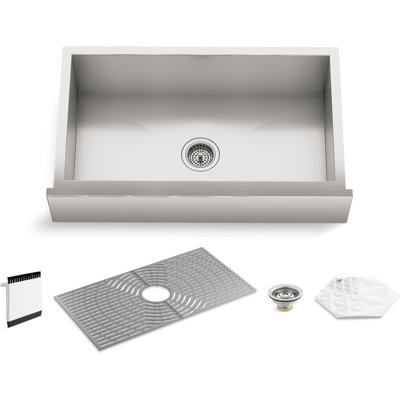 Ludington 34'' L Single Bowl Stainless Steel Kitchen Sink