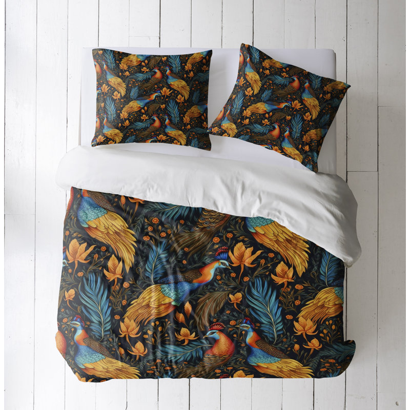 Floral Duvet Cover, King Duvet Cover + 2 King Shams