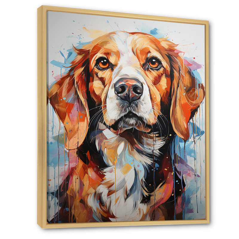 Beagle Bliss I sur impression sur toile, H 20 po x l 12 po x P 1 po, Cadre naturel flottant