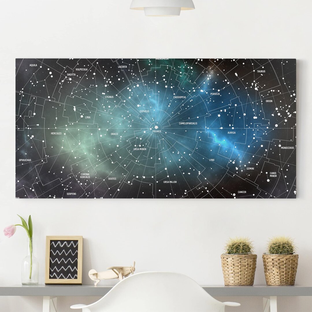 Leinwandbild Galaxy Nebula Constellation Map