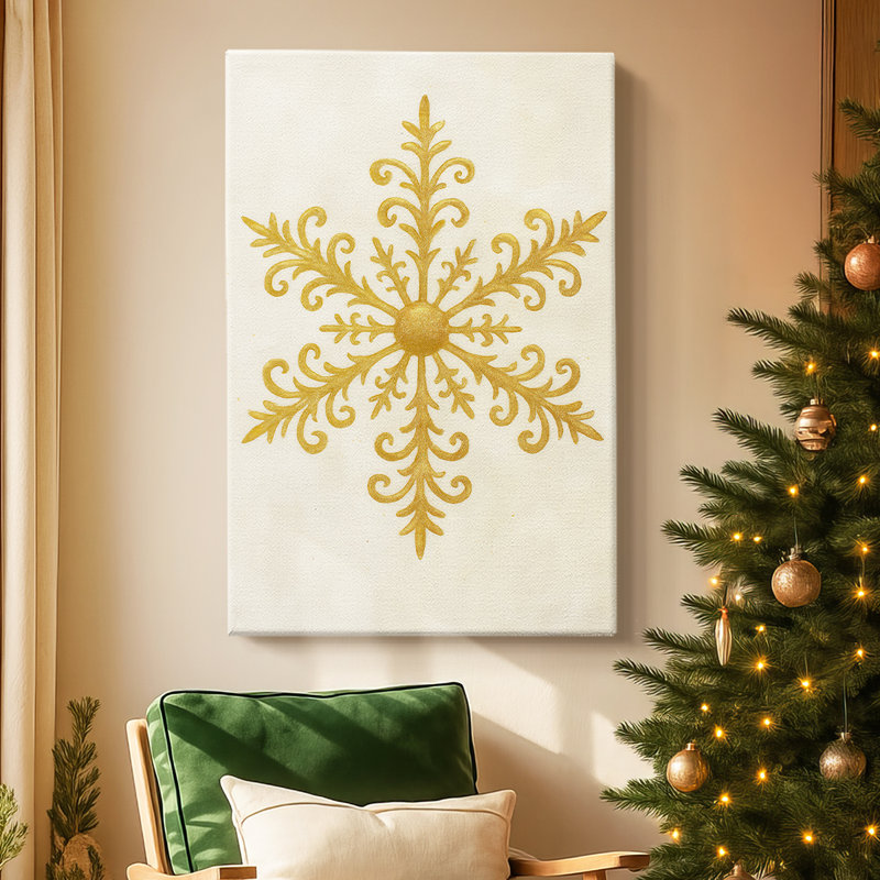 Tinsel - Carré de nuit doré - Toile tendue avec châssis de qualité supérieure, H 18 po x l 12 po