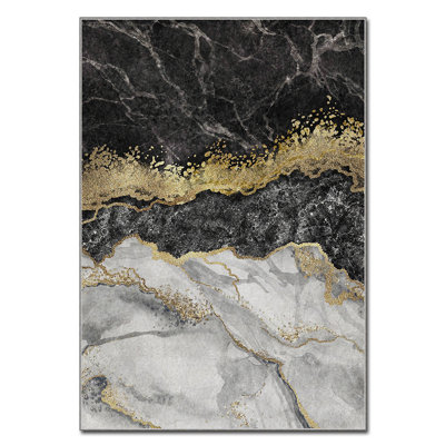 Tapis luxueux en polyester, 3,3 x 4,6 pieds, tissu 100% velours | 740 g / m², poils d'une hauteur de 0,08 po | Éponge stratifiée antidérapante pour le confort | Facile à nettoyer, lavable à la machine à 86 ° F