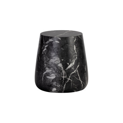 ARIES SIDE TABLE - MARBLE LOOK - BLACK by Orren Ellis