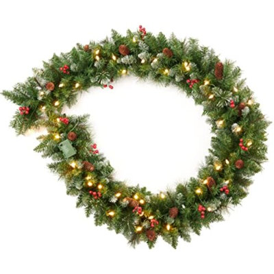 108 " Pre-Lit Mixed Greenery Garland