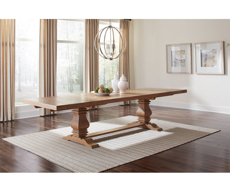 Ingvarda Double Pedestal Dining Table Rustic Smoke