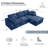 Comfy Boneless L Shaped Sectional Modular Cloud Sofa with Ottoman, Oversized Compression Deep Seat Couch, 3 Seater Living Room Set-910451958