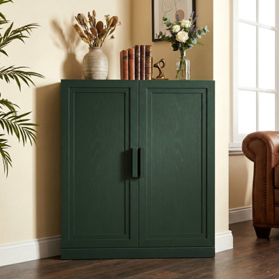 Corner Storage Cabinet, Stackable Corner Shelf for Living Room, Bedroom, Kitchen, Solid Wood Veneer