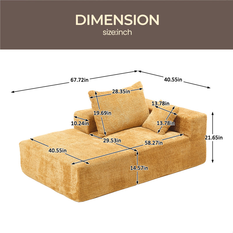 Canapé 2 places en mousse à mémoire de forme, sans installation et facile à transporter, canapé moderne à assise profonde avec tissu chenille, canapé pour salon, chambre à coucher, appartement, bureau à domicile