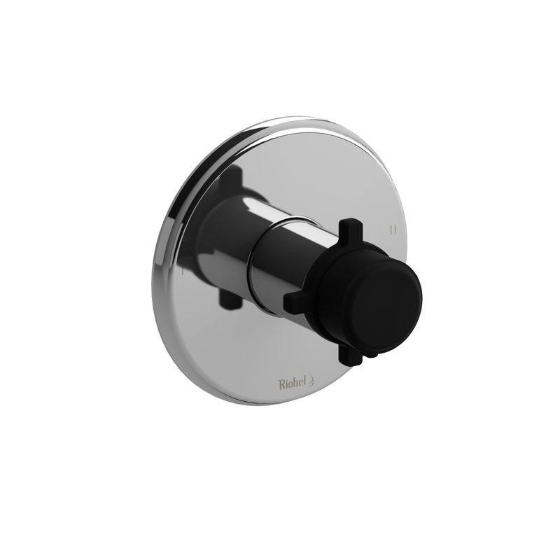 Robinet de douche l 6 po x H 6 po Momenti ™, Chrome / Noir