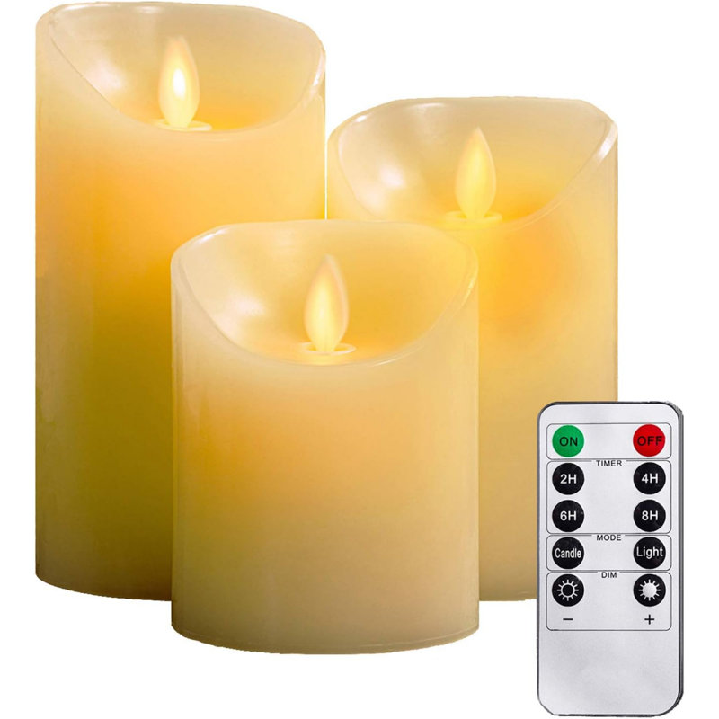 Flameless Candle with Wax Holder