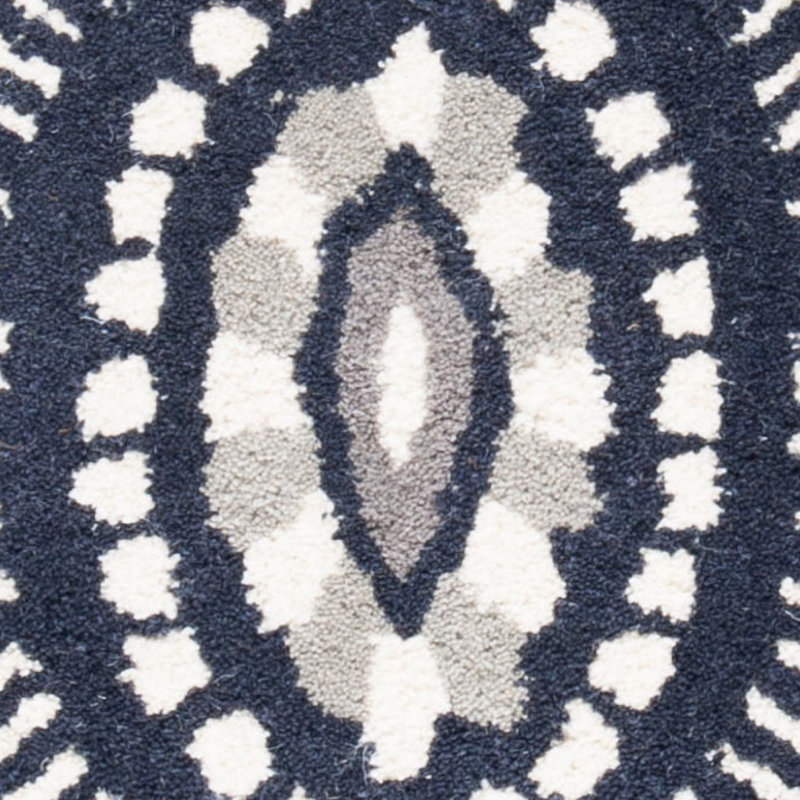 Kouerga bHand Tufted Wool Geometric Rug, Round 7'
