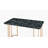 Contemporary Faux Marble Top Desk With USB & Power Outlet, Gold-Plated Steel Frame For Modern Home Office