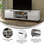 Meuble télé 70 po Mid-Century pour téléviseur de 60 po ou moins avec tablettes réglables et double compartiment de rangement