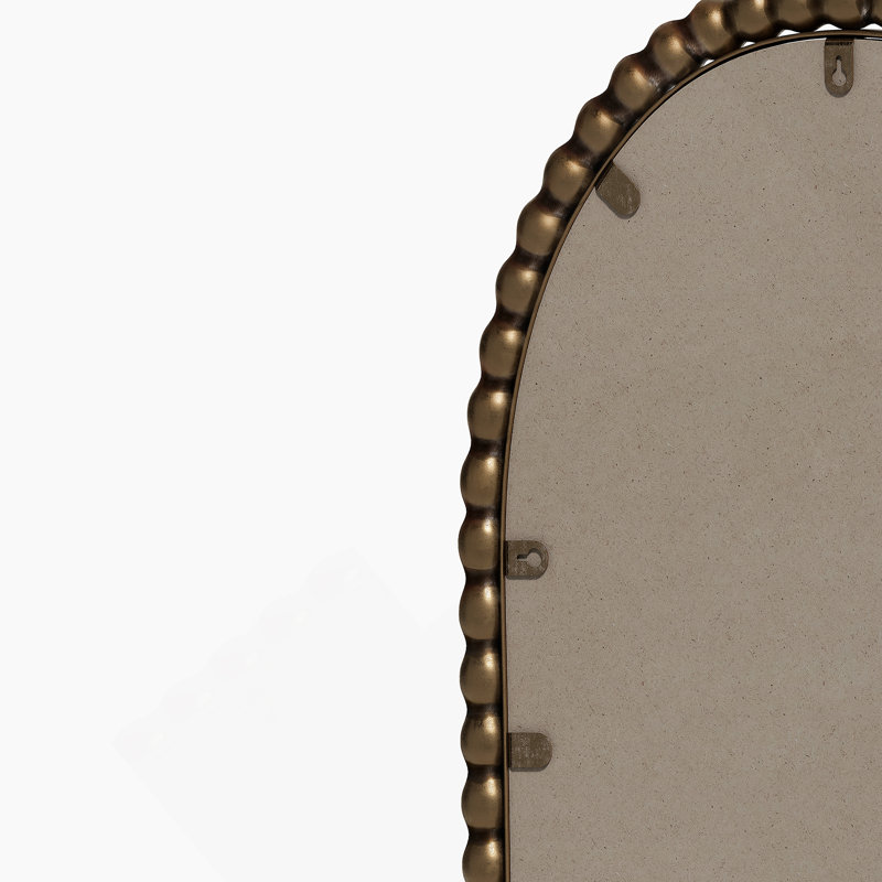 Iron Art Oval Retro Mirror, Antique Effect,Wall Hanging,Suitable For Living Room,Bedroom, Entrance, Brown