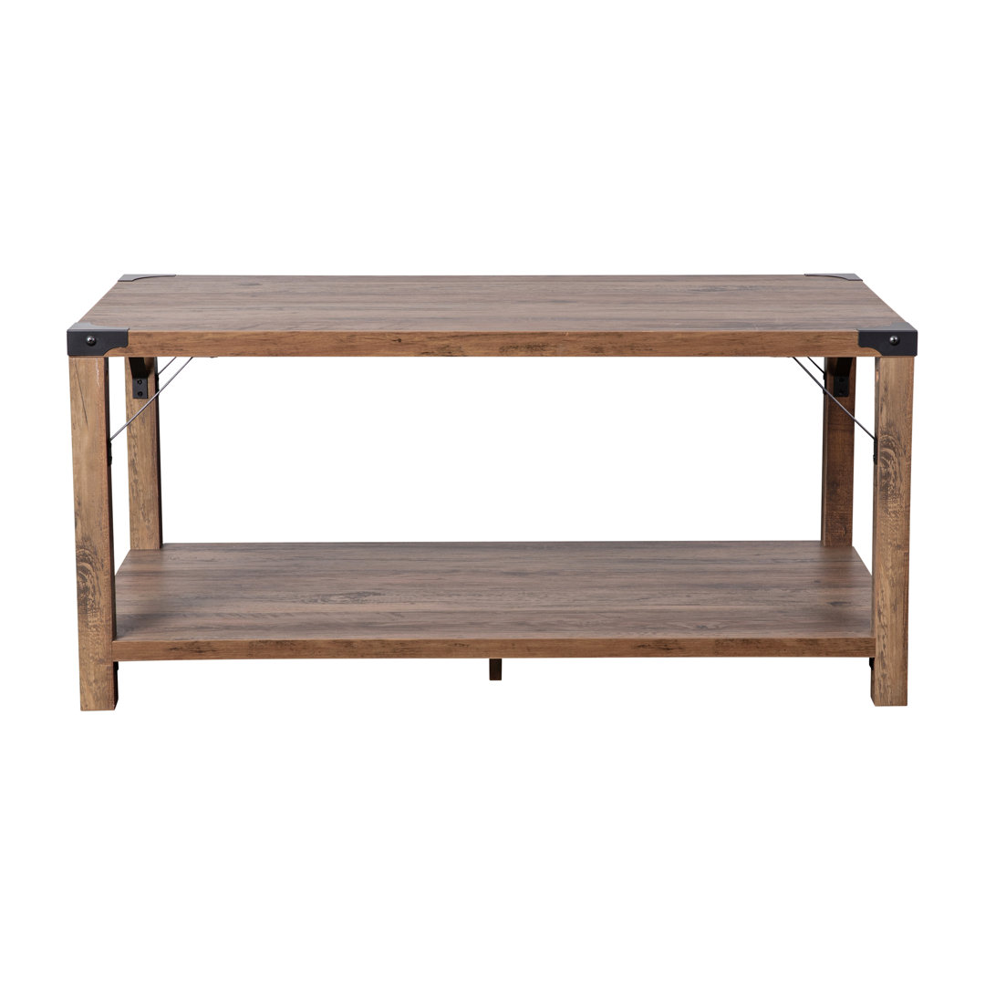 Talmon 2-Tier Coffee Table with Metal Side Braces and Corner Caps Gracie Oaks 