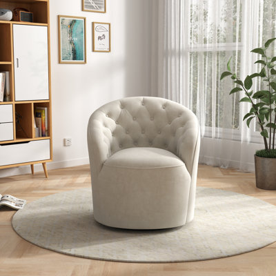 Keiera Velvet Swivel Barrel Chair