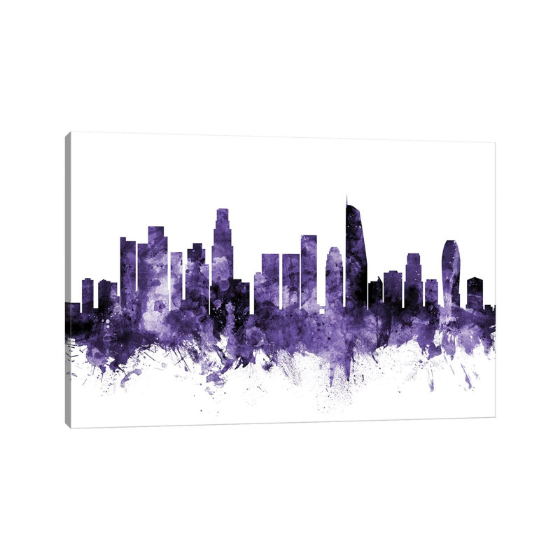 Los Angeles, California Skyline II by Michael Tompsett - Wrapped Canvas Gallery-Wrapped Canvas Giclée