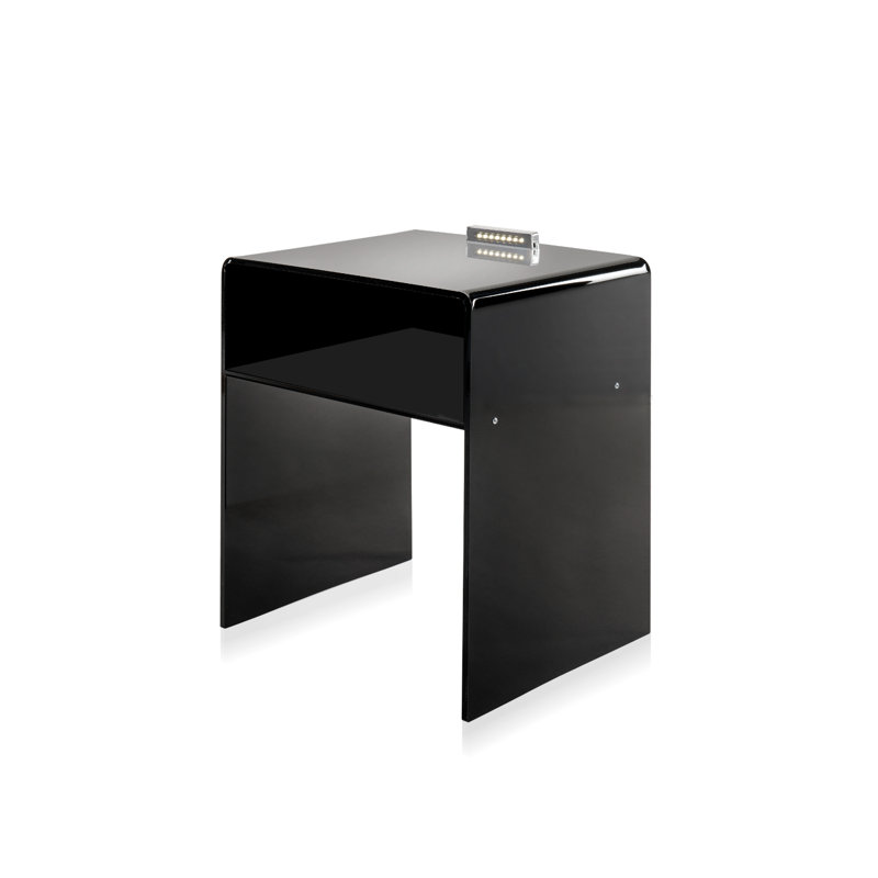 Swepsonville 40cm W Plastic Bedside Table, Black
