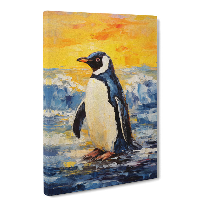 Penguin Impressionism No.3 - Wrapped Canvas Print, 50cm H x 35cm W x 3cm D