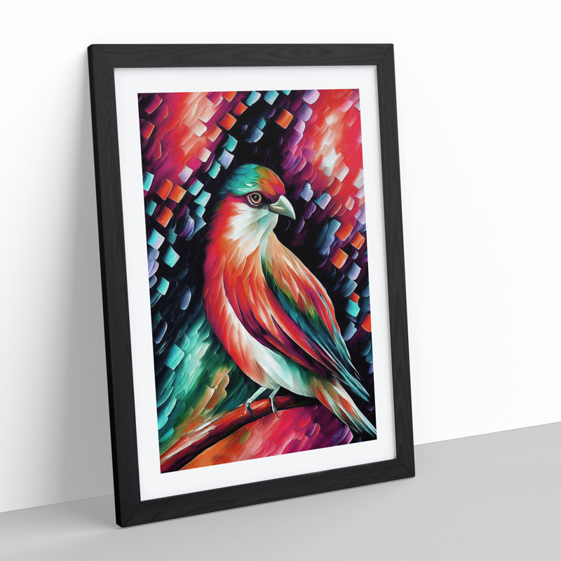 Bird Portrait No.4 - Print, 66cm H x 48cm W x 2cm D, Black Framed, White