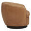 Fauteuil demi-tonneau pivotant en cuir véritable Marcy