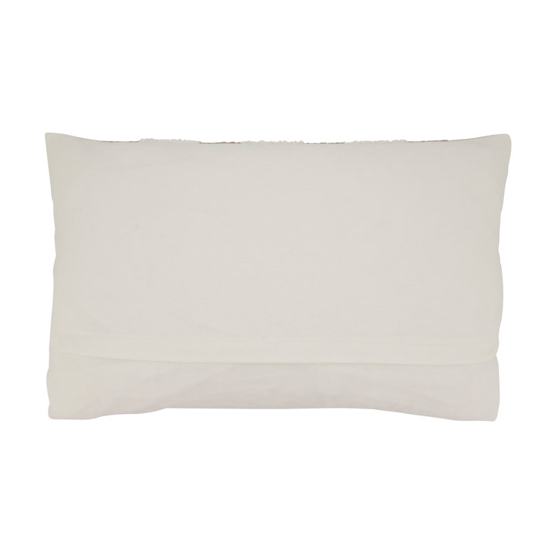 Natural Woven Striped Rectangular Throw Pillow