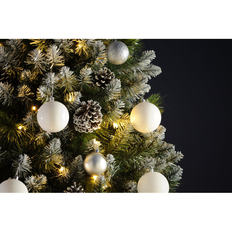 Lighted Artificial Pine Christmas Tree, 6.89ft H x 4.2ft W x 4.2ft D