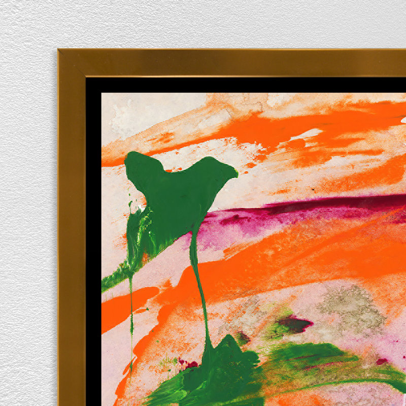 «Color Shaker I» par Danielle Davis, peinture sur toile à cadre flottant, H 37,75 po x l 73,75 po, Couche de verre