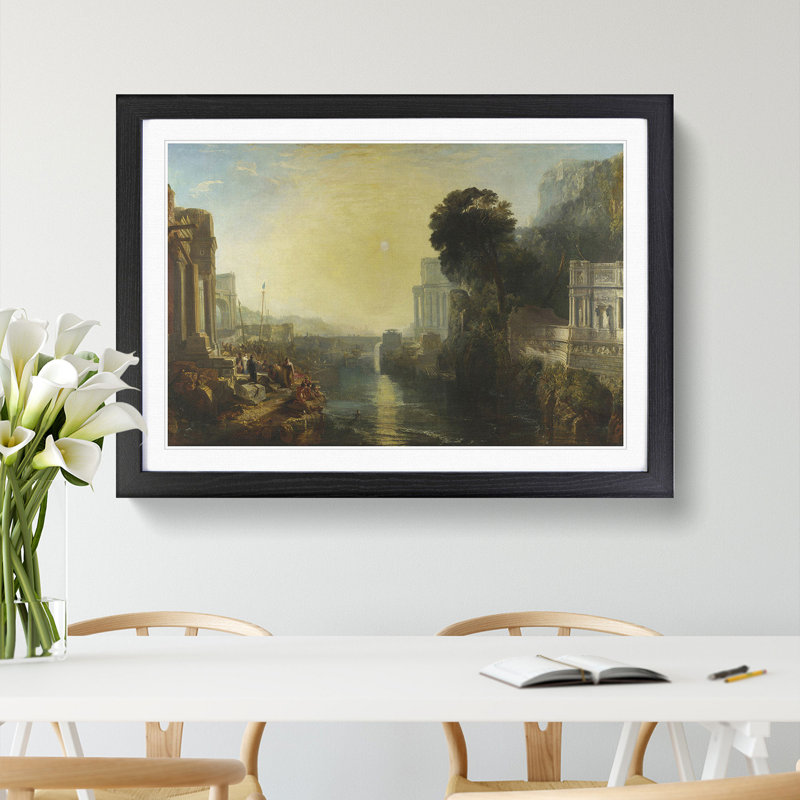 Dido Building Carthage by Joseph Mallord William Turner - Picture Frame Painting, 27cm H x 36cm W x 2cm D, Black Framed