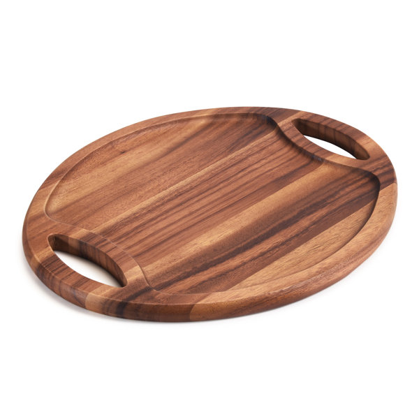 Natural Wooden Nested Serving Trays with Handles for Craft Decor