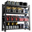 Étagère industrielle 5000LBS pour entrepôt, tablettes de garage réglables en métal robuste (H 69 po x l 71 po x P 23,7 po) Unité de rangement 5000LBS, noir-129674307