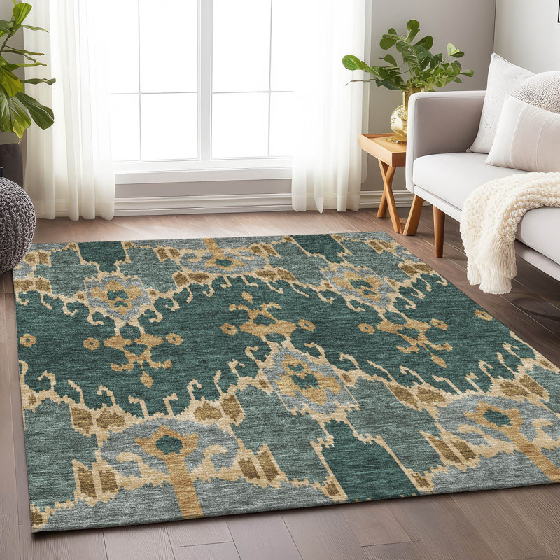 Tapis de qualité supérieure lavable à la machine avec cactus Prisco, Rectangle 2 pi 6 po x 3 pi 10 po