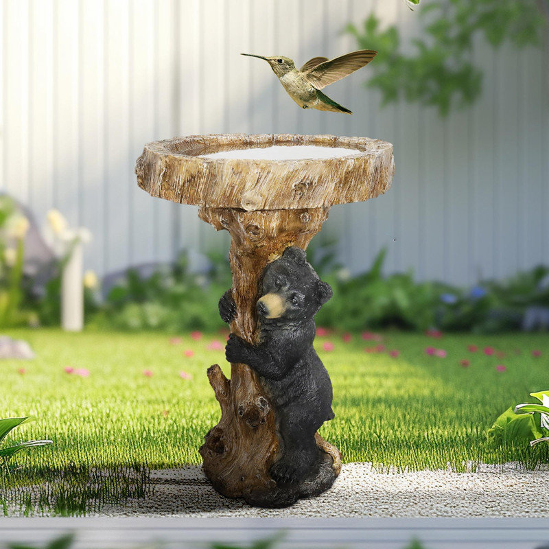 Baignoire d'oiseaux pour le jardin en béton 23,6 po de hauteur
