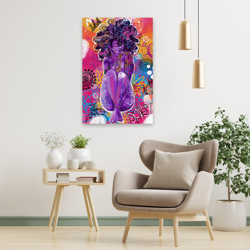 Nomusa - Art figuratif multicouleur, H 36 po x l 24 po