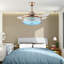 Ventilateur de plafond 42 pouces Bluetooth doré rétractable avec lumière et télécommande