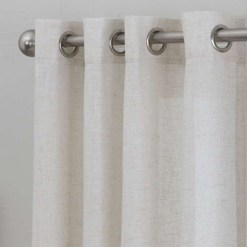 Celestino Polyester / Linen Light-Filtering Ombre Patterned Curtain Panel with Grommet Top , Taupe, 50" W x 84" L