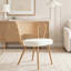 Table de salle à manger extensible en bois massif et chaises tissées brun foncé 2 pièces