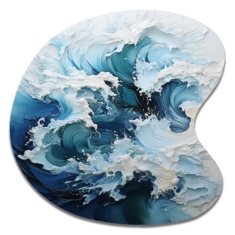 «Coastal Waves», art mural asymétrique en métal, H 27 po x l 27 po x P 1 po