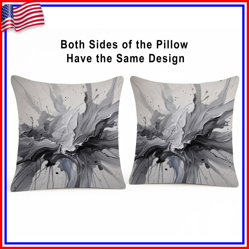 Coussin décoratif abstrait, coussins double face Art, 26 x 26 inches