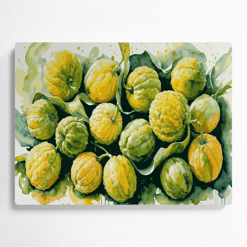 Art mural en métal «Fruit Ugli Fruit Beige», H 8 po x l 10 po