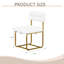 2 pièces de chaises de salle à manger en tissu blanc, coussin épais pour la maison, pieds ergonomiques en fer forgé doré et assise confortable de 2 chaises de salle à manger, coussin, maison élégante