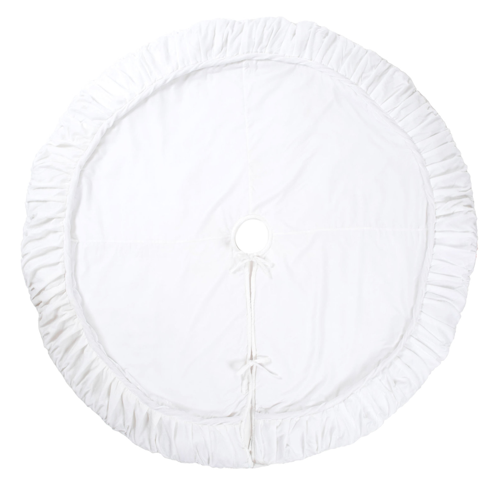 Hubbert Plush Velvet Christmas Textile Collection, 84" W, White