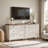 6 - Drawer TV Stand For Bedroom, Rustic White