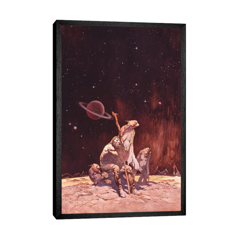 Stranded by Frank Frazetta - Print on Canvas, 66.04cm H x 45.72cm W x 3.81cm D, Black Framed