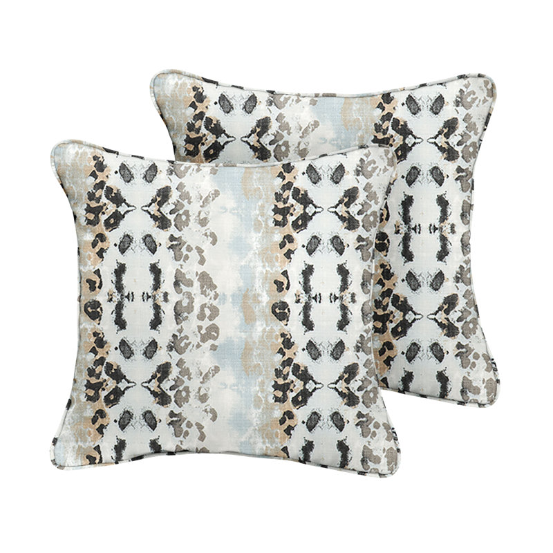 Housse de coussin carré Mali Minéral Blue, 16 po x 16 po
