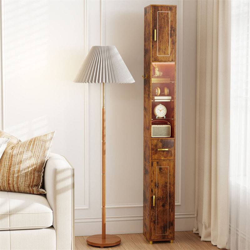 Freestanding Linen Cabinet, Walnut